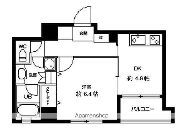 ラクラス田原町[1DK/33.62m2]の間取図