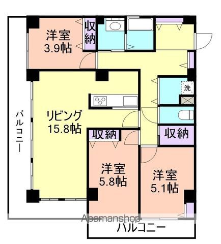 和歌山市鷹匠町のマンションの間取り