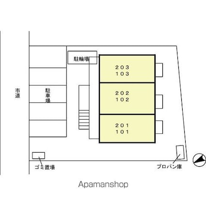 メゾンルミエール[1LDK/37.53m2]の配置図