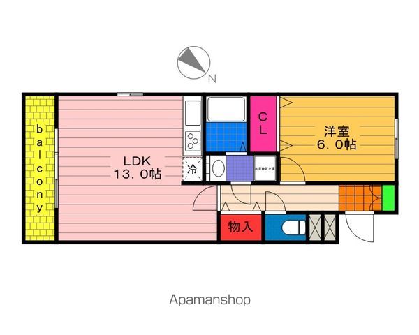 千葉市中央区登戸のアパートの間取り