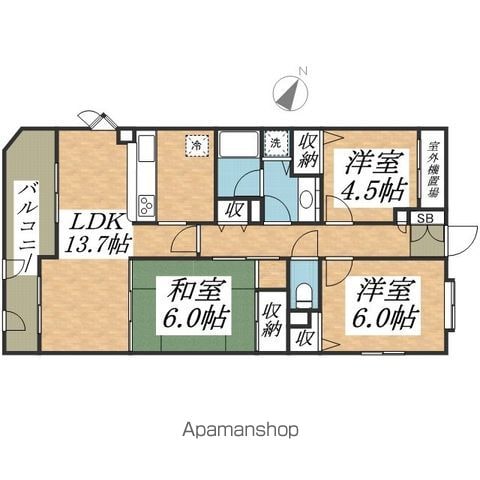 【国分寺市本多のマンションの間取り】