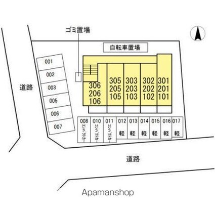 夢りんどうⅤ[1K/26.27m2]の配置図