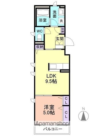 シャーメゾン美桜 303 ｜ 和歌山県和歌山市島崎町２丁目18（賃貸マンション1LDK・3階・39.95㎡） その2