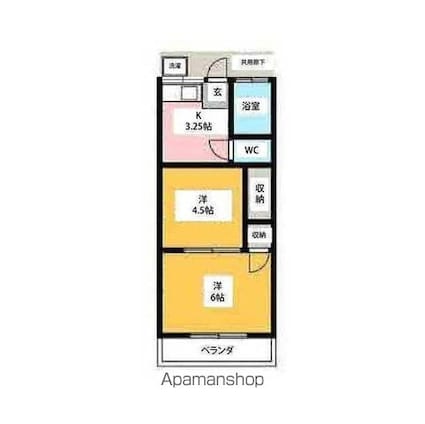 小金井ハイツ[2K/29.81m2]の間取図