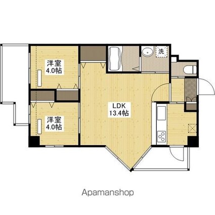 Ｌｉｏｎ銀山町[2LDK/48.32m2]の間取図