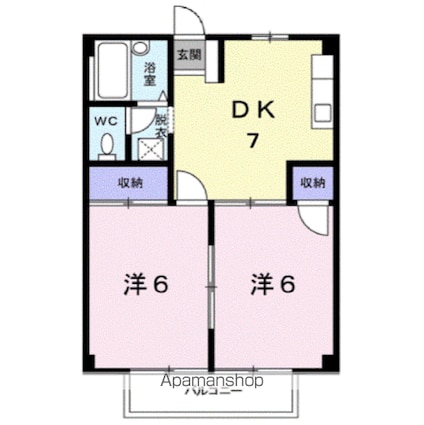 シティハイツさとうＡ[2DK/39.73m2]の間取図