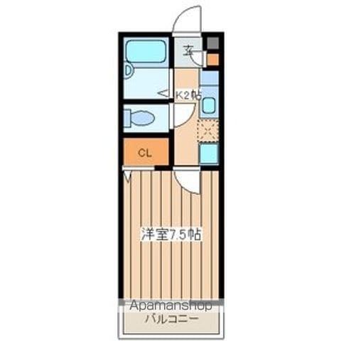 【川崎市中原区上小田中のハイツの間取り】