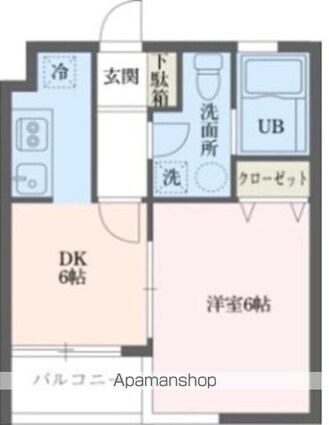 ウィンベルデュエット恵比寿４[1DK/29.67m2]の間取図