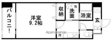 グレイスハイツ東中通タワー[1K/31.77m2]の間取図