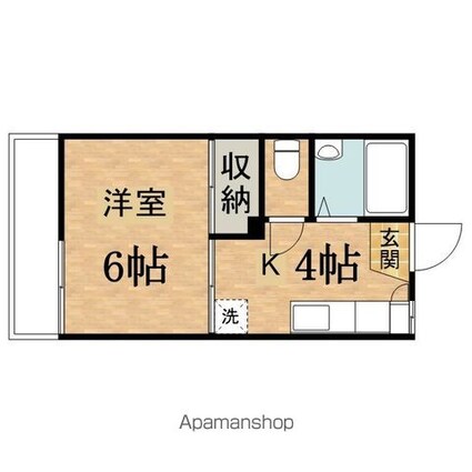 東京都日野市大字新井[1K/21.21m2]の間取図