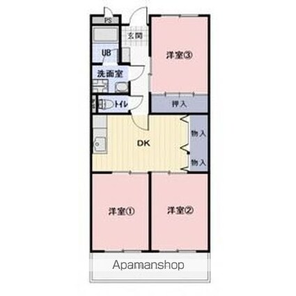 Ｌｉｍｐｉａ　Ｏｒｉｌｌａ野口[3DK/58.32m2]の間取図