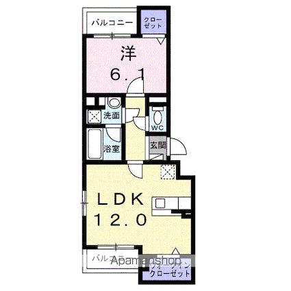 ＣＲＥＶＡＮＣＥ亀戸ＮＯＲＴＨ[1LDK/46.76m2]の間取図