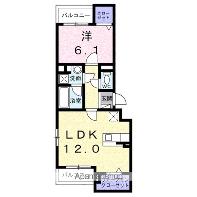 ＣＲＥＶＡＮＣＥ亀戸Ⅱ[1LDK/46.76m2]の間取図