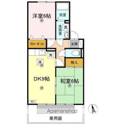 パストラルみまやＡ・Ｂ[2DK/50.12m2]の間取図