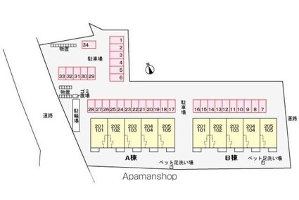 長野県上伊那郡南箕輪村[1LDK/50.49m2]の配置図