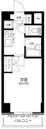 東京都品川区西五反田７丁目[1K/22.56m2]の間取図