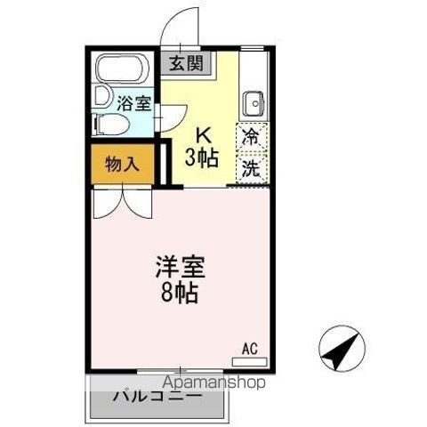 メゾン　Ｕ[1K/23.2m2]の間取図