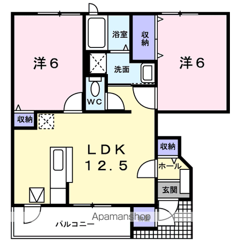 神栖市神栖のアパートの間取り