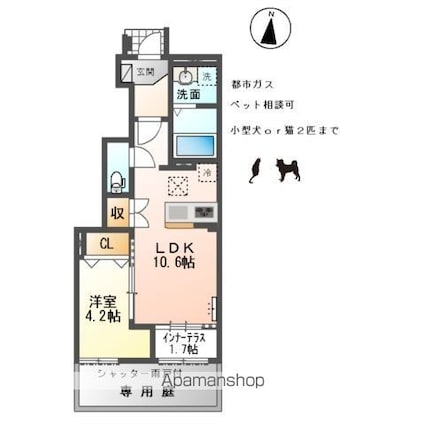 ノヴァ・コーポＳ[1LDK/42.15m2]の間取図