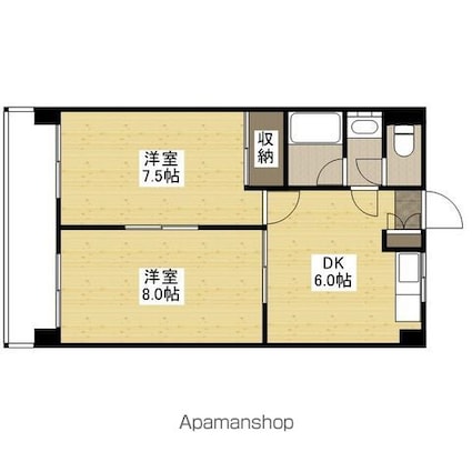 広島県広島市西区己斐上１丁目[2DK/45m2]の間取図