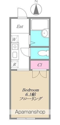 マキハウス[1K/20.84m2]の間取図