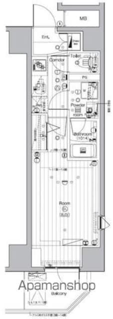 ＰＲＥＭＩＵＭ　ＣＵＢＥ　池袋要町[1K/25.02m2]の間取図