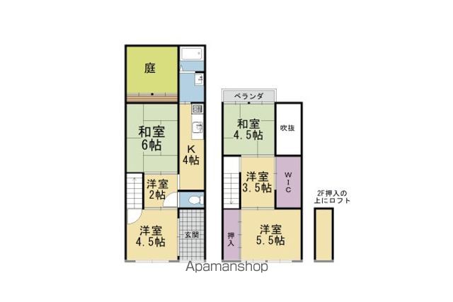京福北野線 北野白梅町駅 徒歩5分 1階建 築92年の間取り写真