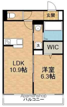 ブレッシア石神井公園[1LDK/40.56m2]の間取図