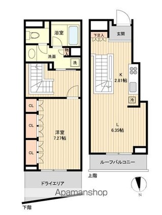 レジデンス白金コローレ[1LDK/53.93m2]の間取図