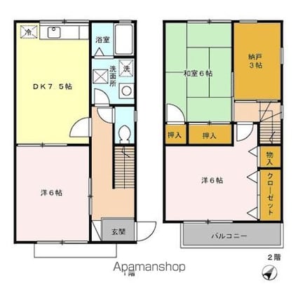 ウィッシュヒルズ[3DK/71.86m2]の間取図