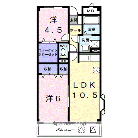 【和歌山市毛見のマンションの間取り】