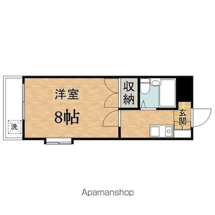 カーサ柊[1K/23.09m2]の間取図