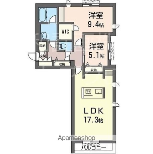 東京都立川市高松町２丁目[2LDK/73.89m2]の間取図