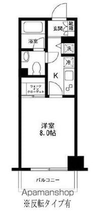 レジディア荻窪[1K/26.4m2]の間取図