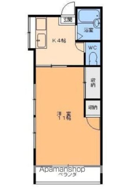 サンクレスト枝松[1K/27m2]の間取図