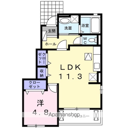 メゾン・カルム[1LDK/41.14m2]の間取図
