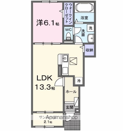 アリビオ・リラ　Ⅲ[1LDK/50.01m2]の間取図