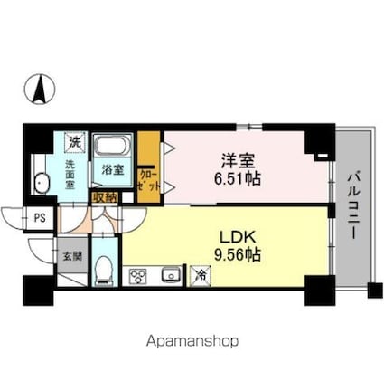 東京都江東区亀戸７丁目[1LDK/42.25m2]の間取図