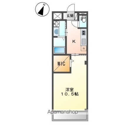 ベリンダ[1K/34.92m2]の間取図