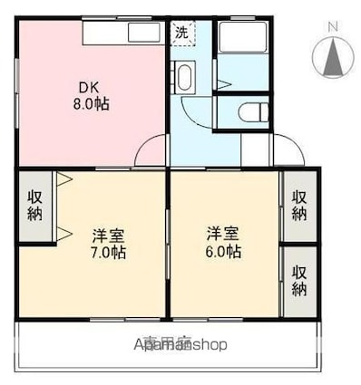クレールＡ[2DK/52.31m2]の間取図