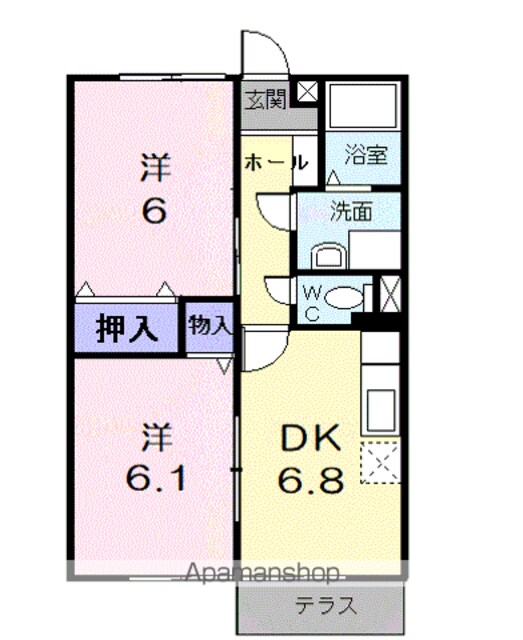 ラフィーネ[2DK/47.23m2]の間取図