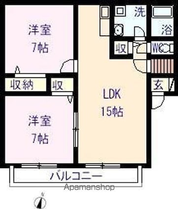 コスモフィールド（０３・０５）[2LDK/62.1m2]の間取図