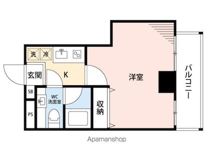 東京都新宿区上落合２丁目[1K/26.53m2]の間取図