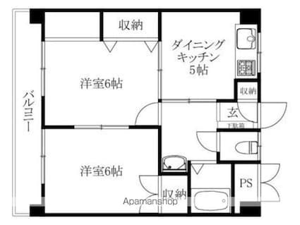 キジヤ中央ビル[2DK/40.42m2]の間取図