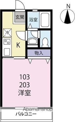 カトル　セゾン[1K/27.77m2]の間取図