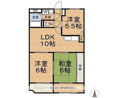 マンションＲＥＦＩＮＡＤＯ[3LDK/64.92m2]の間取図