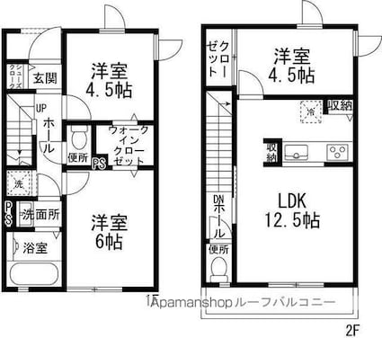 Ｃｉｎｑ　Ｔｅｒｒａｓｓｅ　Ｄ棟[3LDK/66.66m2]の間取図