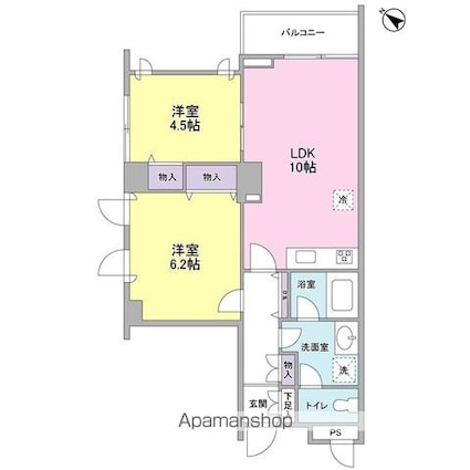 グランドメゾン三軒茶屋[2LDK/50.01m2]の間取図