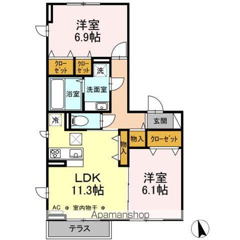 日野市西平山のアパートの間取り