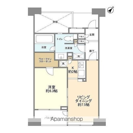 プラネ三軒茶屋[1LDK/41.1m2]の間取図